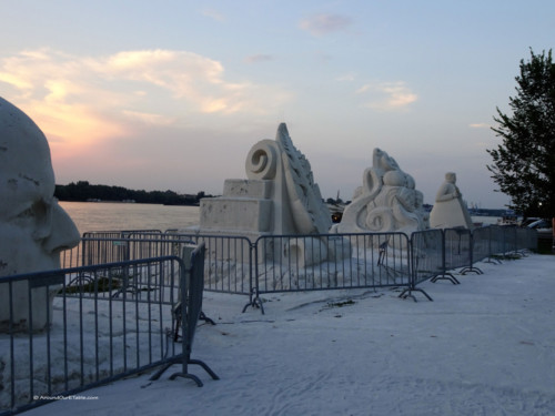 Sand sculptures by the river