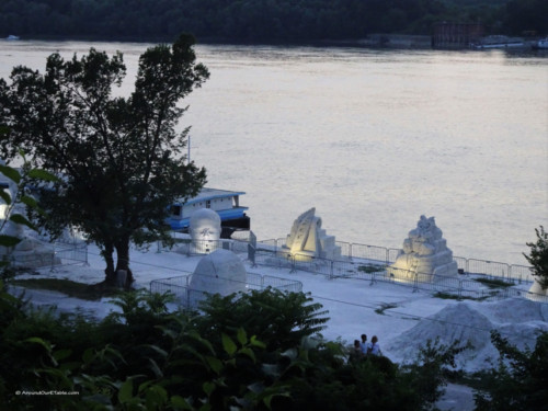 Sand sculptures by the river